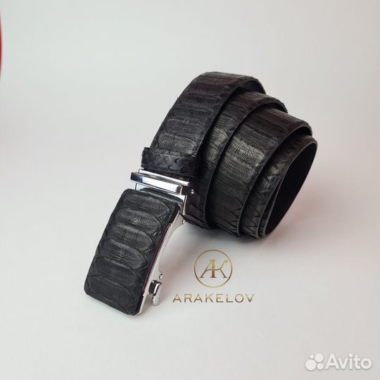 Мужской ремень из кожи питона