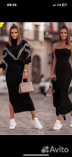 Платье и джемпер женский комплект 52/54