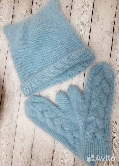 Пушистый вязаный комплект в наличии