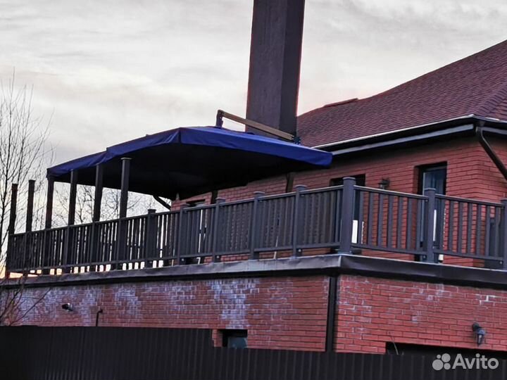 Зонт для дачи. Уличный зонт. Зонт боковой