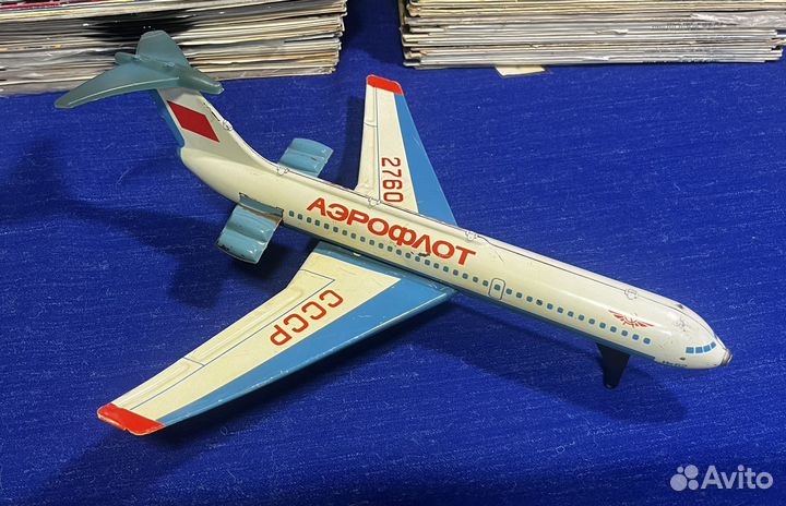 Самолёт аэрофлот детская игрушка инерционная метал