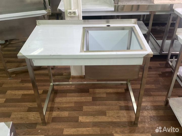 Стол с Мойкой 100x60 нержавеющая сталь