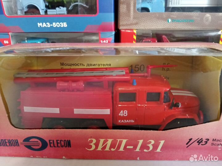 Модель 1:43 пожарка ЗИЛ 131 Элекон