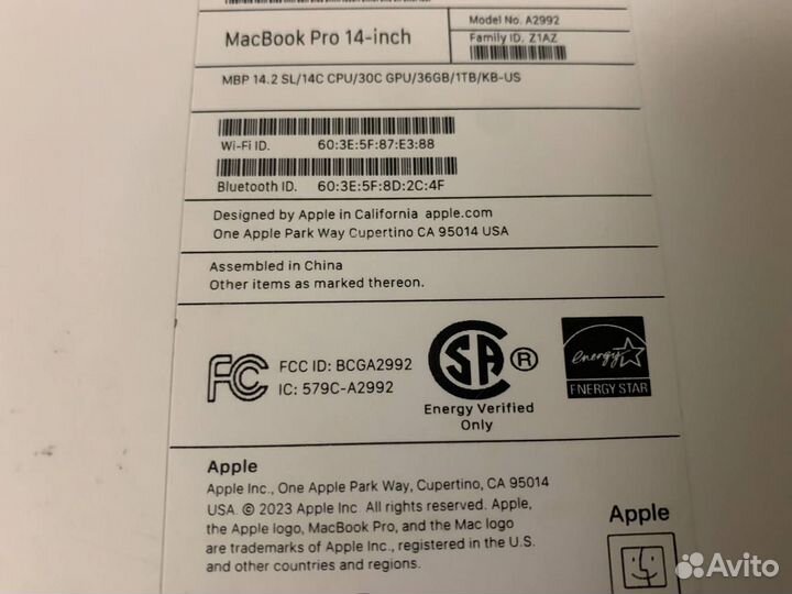 Apple Macbook Air / Pro 13 / 14 / 15 / 16 на M2/M3