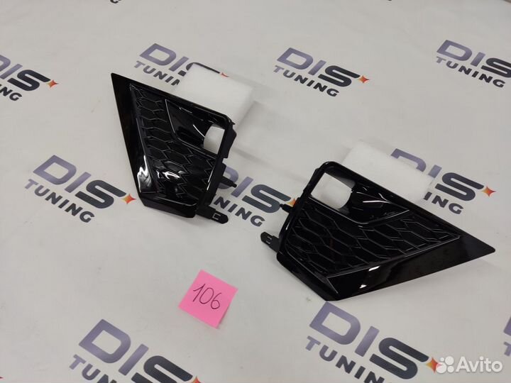 Накладки на туманки Prado 150 стиль Black onyx