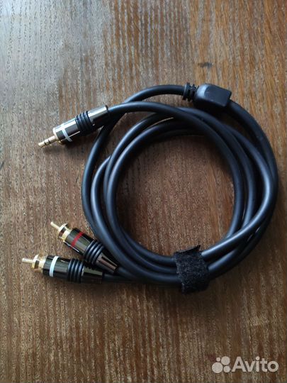 Аудио адаптер 3,5 мм штекер к 2 RCA стерео черный