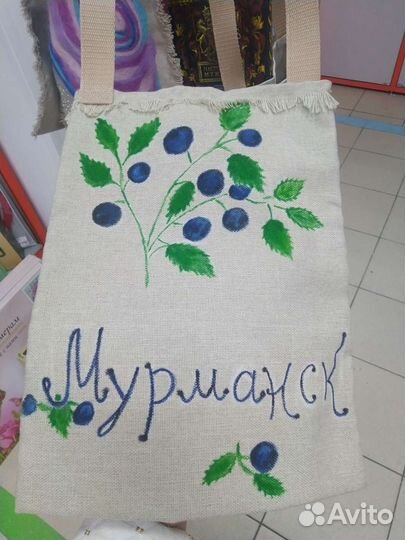 Шоппер ручная роспись, валяние