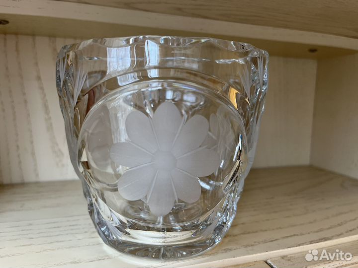 Ваза хрустальная. Времен СССР, высота 12 см, новая