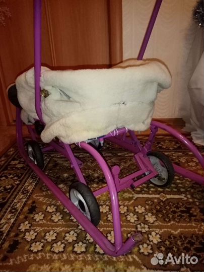 Детские санки коляска с колесами