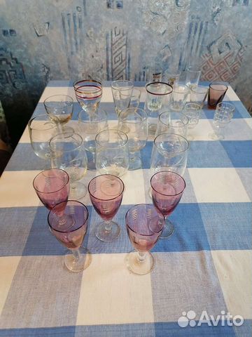 Бокалы винтаж ссср, марганцевое стекло