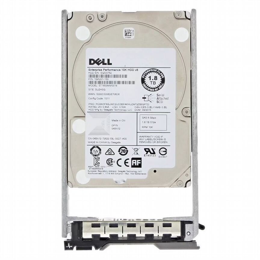[43N12] Жесткий Диск Dell 1,8tb Sas 2,5" Hdd 43n12