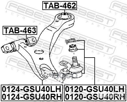 Рычаг подвески 0124-GSU40LH 0124-GSU40LH Febest