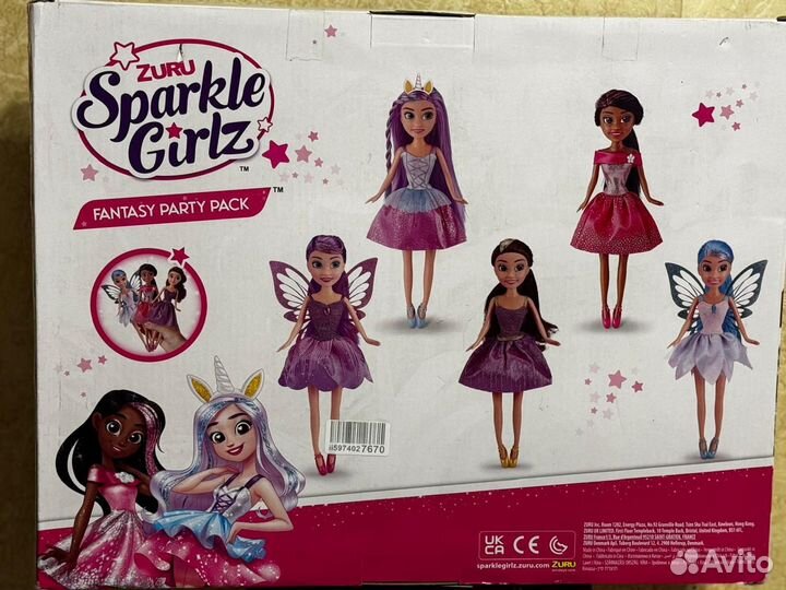 Игровой набор zuru sparkle girlz из 5 кукол 27 см