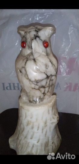 Сова светильник, оникс