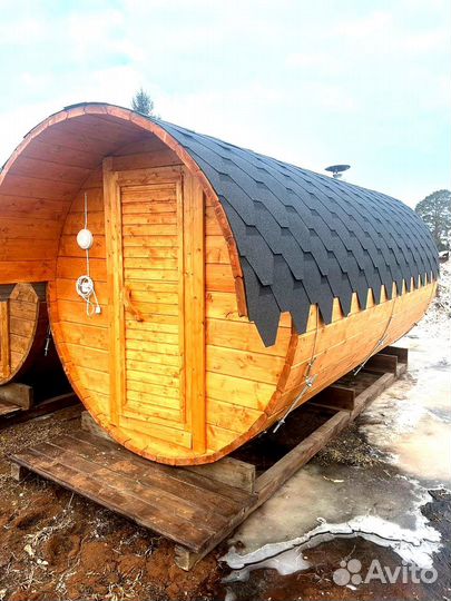Баня бочка с доставкой и установкой