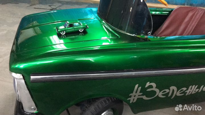 Педальный москвич. 1982 г зеленыйзмей