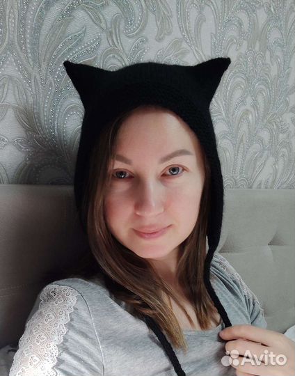 Чепчик с ушками (коточепчик)