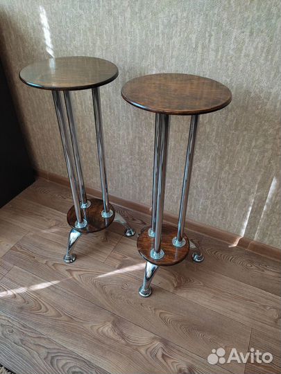 Подставка для цветов напольная дерево/сталь