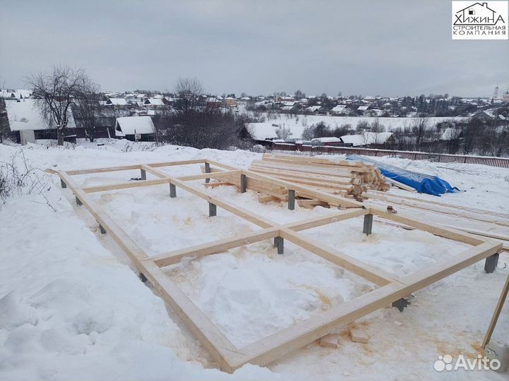 Дома срубы 6х9м. 1 этаж из бруса с террасой 3х6м