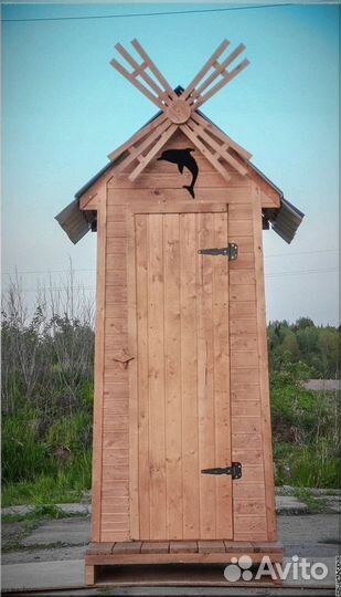 Дачный туалет деревянный прямоугольник RKC