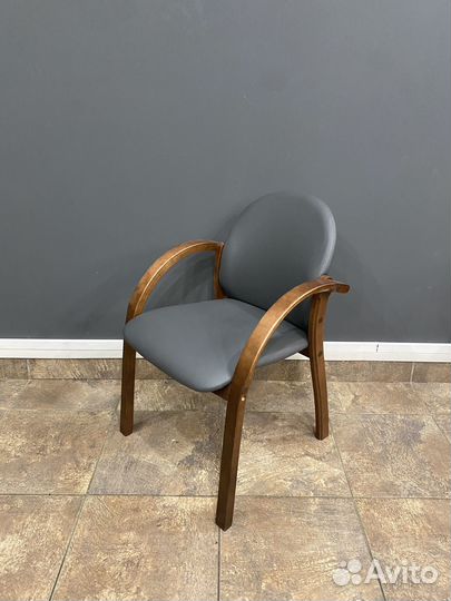 Стул Джуно Люкс дерево(темный орех) экокожа(темно