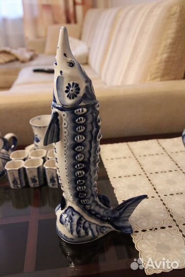 Штоф осетр Гжель