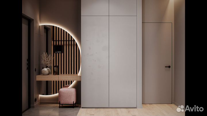 Зеркало с подсветкой в ванную, полукруглое