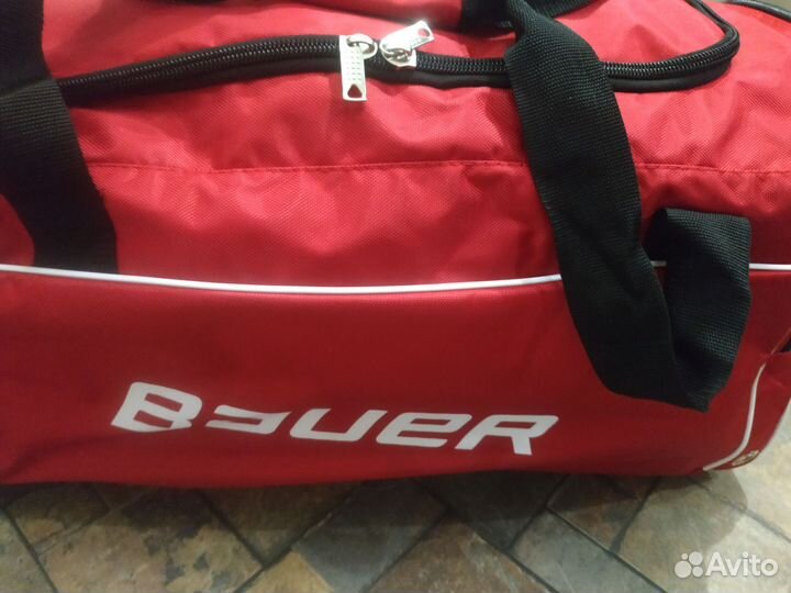 Баул хоккейный красный Bauer с карманом