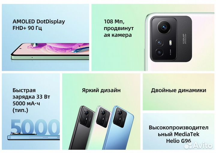 Redmi Note 12S - 8/256GB EU (Синий+стекло)
