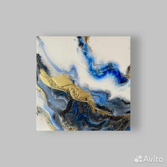 Картина ручной работы в технике fluid для дома