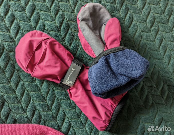 Шапка 52-56, снуд и краги для девочки деми