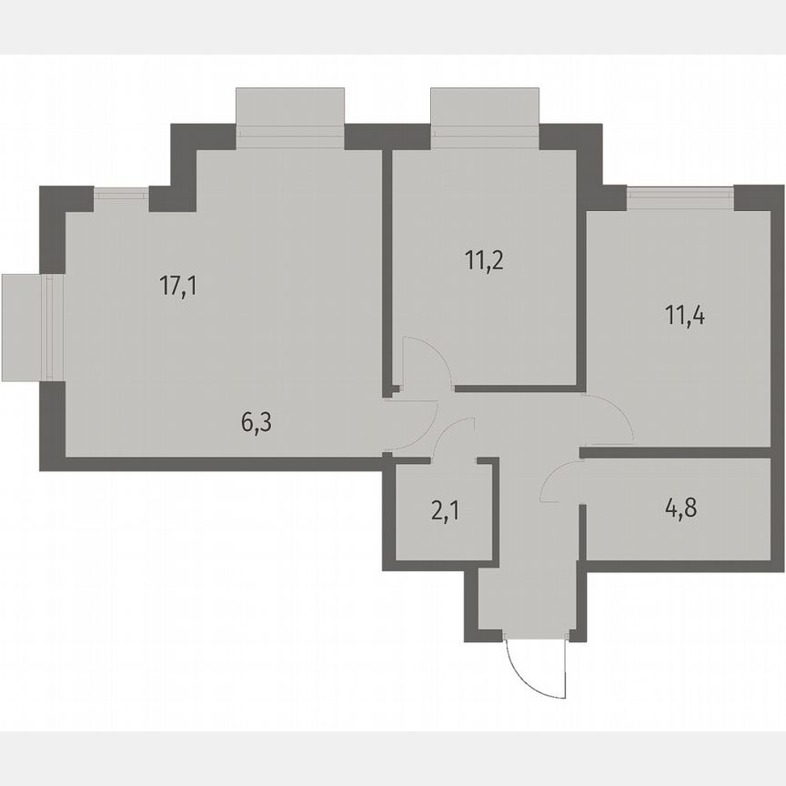 3-к. квартира, 60,3 м², 8/12 эт.