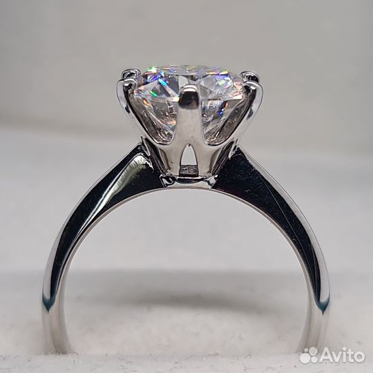 Кольцо с бриллиантом (муассанитом) 3ct