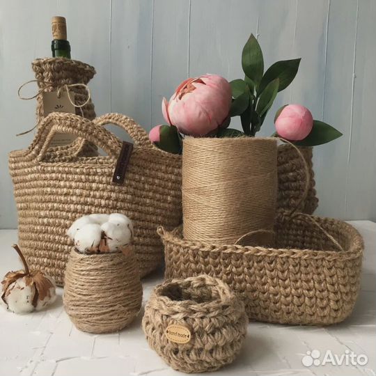 Изделия из джута и полиэфирного шнура