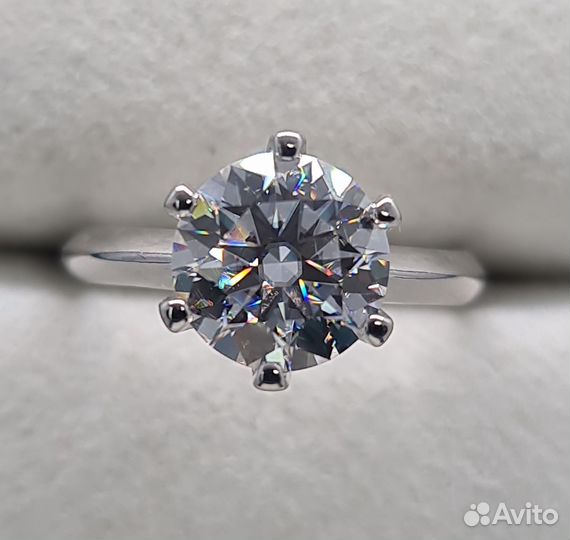 Кольцо с бриллиантом (муассанитом) 3ct