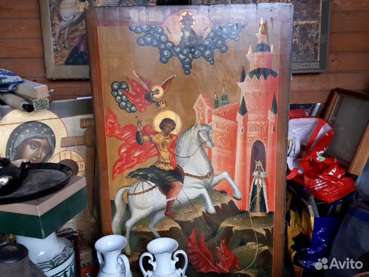 Икона Св Георгий Победоносец 150х100