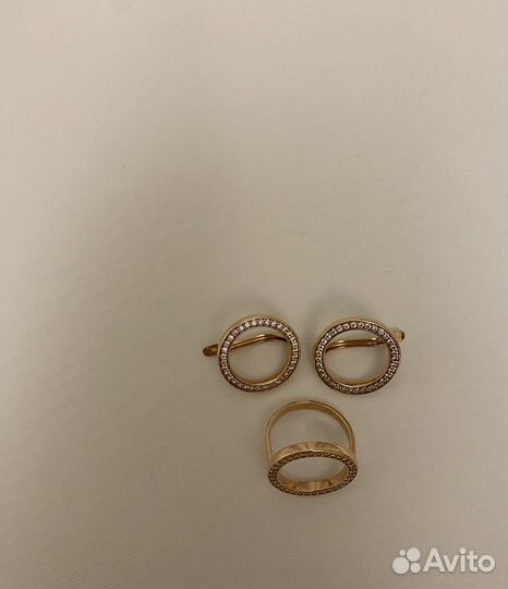 Кольцо 18 серьги