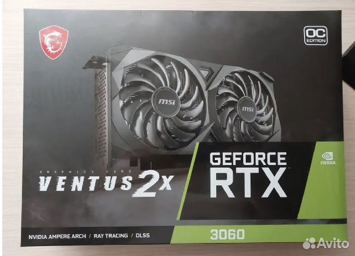 Видеокарта MSI RTX 3060 Ventus 2X 12G OC LHR