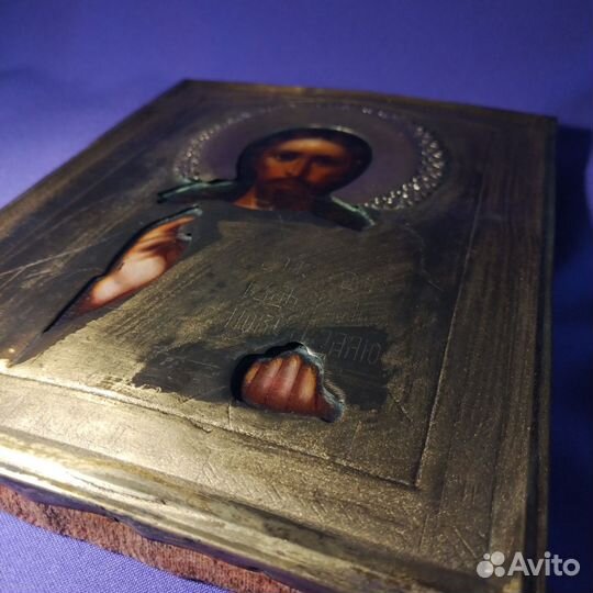 Икона Господь Вседержитель 19 век Без вмешательств