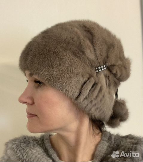 Шапка норковая женская