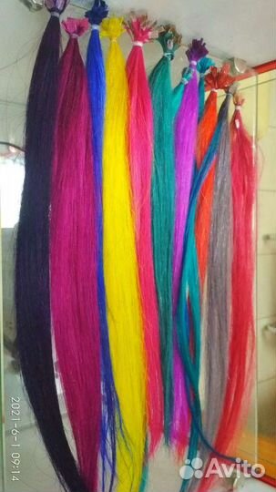 Цветные пряди. Натуральные волосы