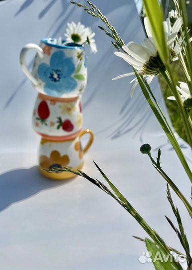 Керамические кружки ручная работа роспись лето
