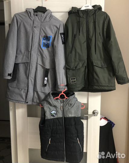 Куртка для мальчика демисезонная, жилетка.134-140