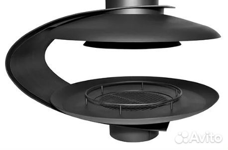 Современный подвесной камин на дровах