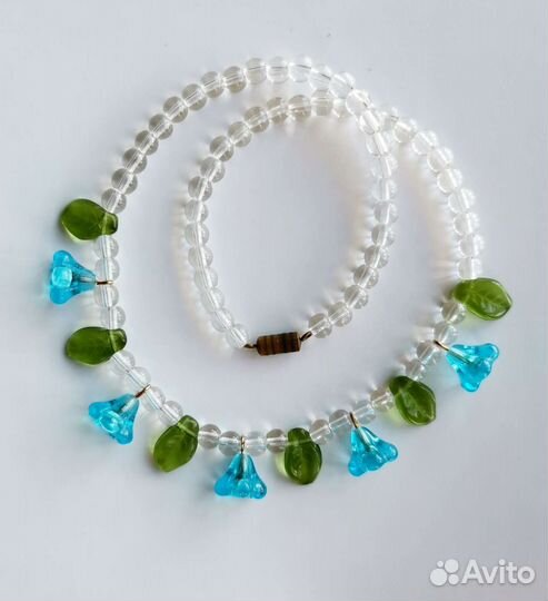 Бусы чешские цветочки винтаж