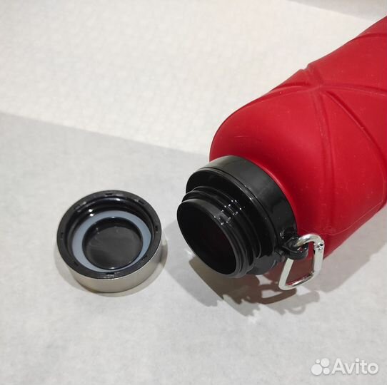 Силиконовая складная красная бутылка 700 мл