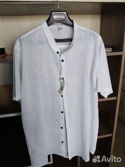 Рубашка мужская лён + хлопок