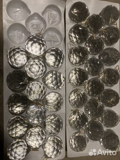 Стеклянные гранёные шары для бра, люстры и тп