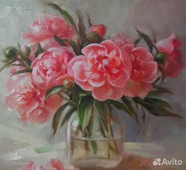Картина маслом Пионовый букет