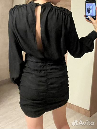 Платье черное мини вечернее s